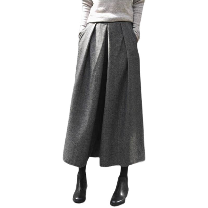 2026 Autumn And Winter New Skirts Loose Broad Leg Pants Nine Trousers Hair, Tight Waist Wide Leg Pants