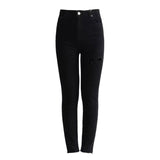 Spice Girls Spring And Summer Fashion Before And After Cutting High-Waisted Trousers Elastic Repair Small Foot Pants Trousers Nine Trousers