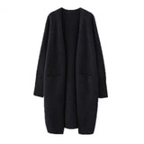 Lazy Wind Long Sweater Coat Women's Autumn And Winter New Korean Version Of Loose Pocket Knitted Open Shirt Outside