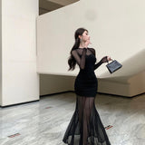 Famous Yuan Yu Sister Style Of Thousands Of Kinds Of Skirt Sexy Net Yarn Fishtail Dress Babes Unique Beautiful Dress Spring