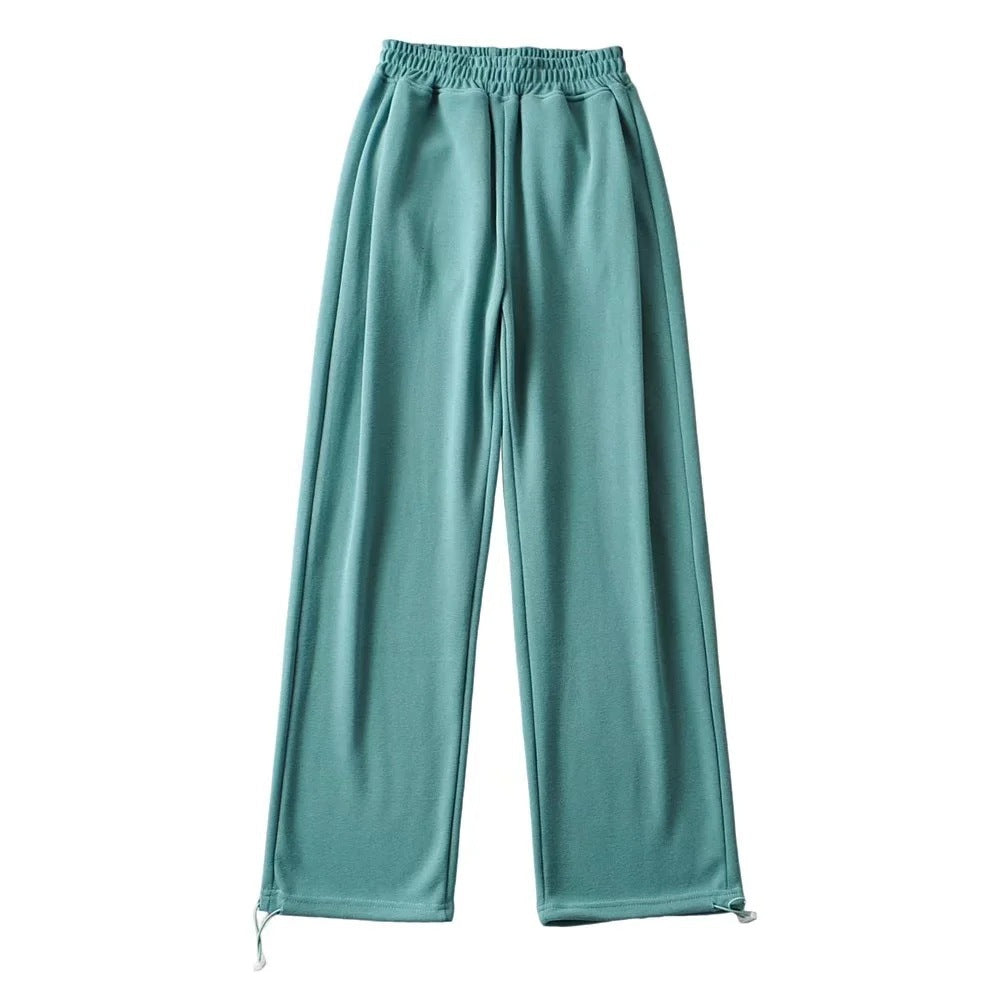 12 Color Loose Casual Foot Pants Women's Trousers Chic Dredging Sweatpants Straight Draw Rope Broad Leg Trousers Drag Floor Pants