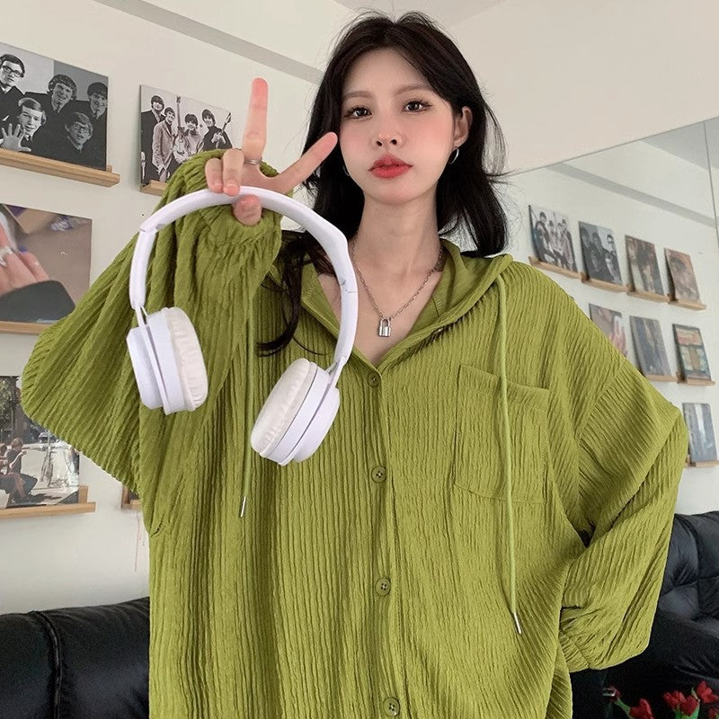 [] Medium And Long White Thin Hooded Sunscreen Shirt Coat Women's Large Summer Outside The Shirt Top