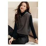 Vintage Classic Impression Atmosphere Soft Hooded Python Haoumi Six-Stuned Knitted Cardigan Girl Autumn