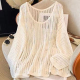 3.5/Spring New XUAN XIAO JIE Summer Lazy And Loose Air-To-Air Sunscreen Jersey Knitwear