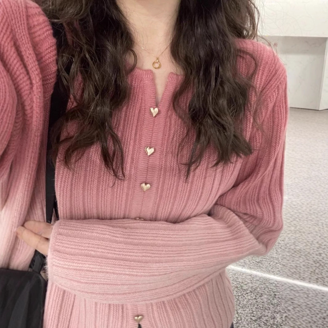 KANING Pink High-Functure Knitted Dress Girl Early Autumn 2026 New Korean Chic Chic Design Blouse