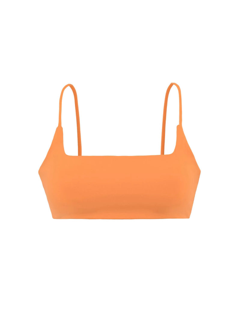 Summer Sexy Hottie Simple Solid Color Plus Pad Small Sling Belt Ultra-Short Top