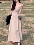 Ins Sexy Sling Pure French Sling Dress Summer Thin Holiday Beach Sling Dress Girl Trend