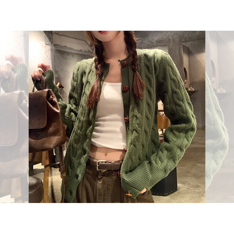 3.11/New In Spring XUAN XIAO JIE Solid Blue Knitted Shirt Woman