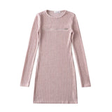 Spice Girls Autumn And Winter Thick Collar Long-Sleeved Bag Hip Dress Tector Tidal Zipper Opening Design Sexy Ass Skirt