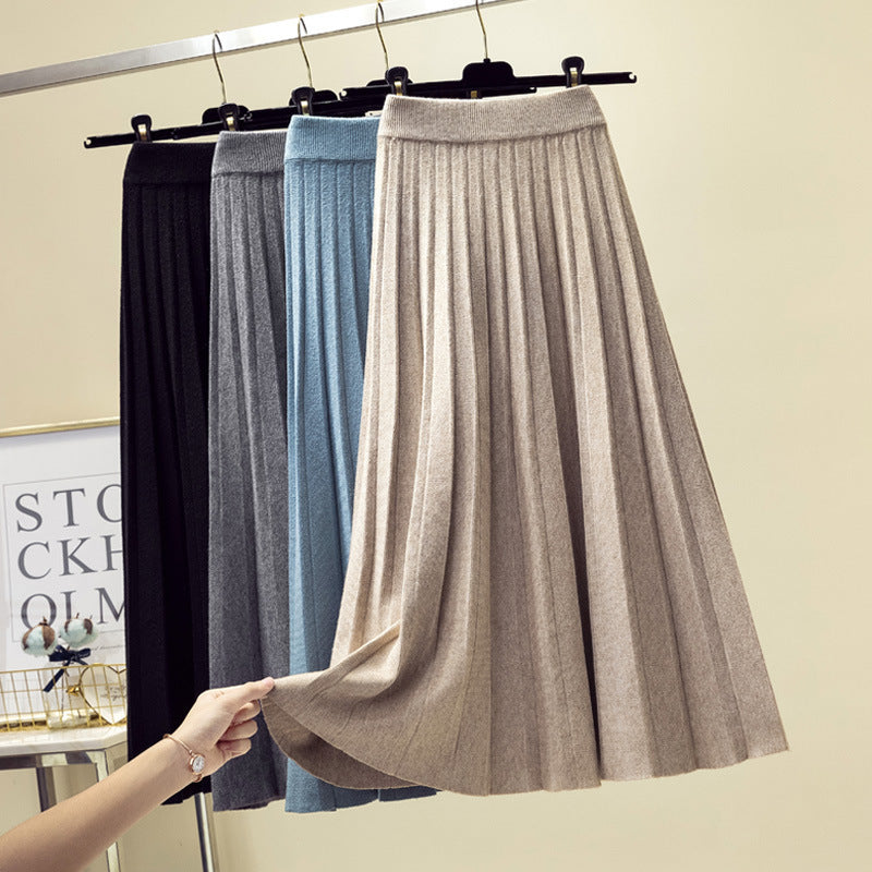 2026 Autumn New Half-Dress Lady Slimming Long High-Waist Knitting Skirt Loose Women Can Wear