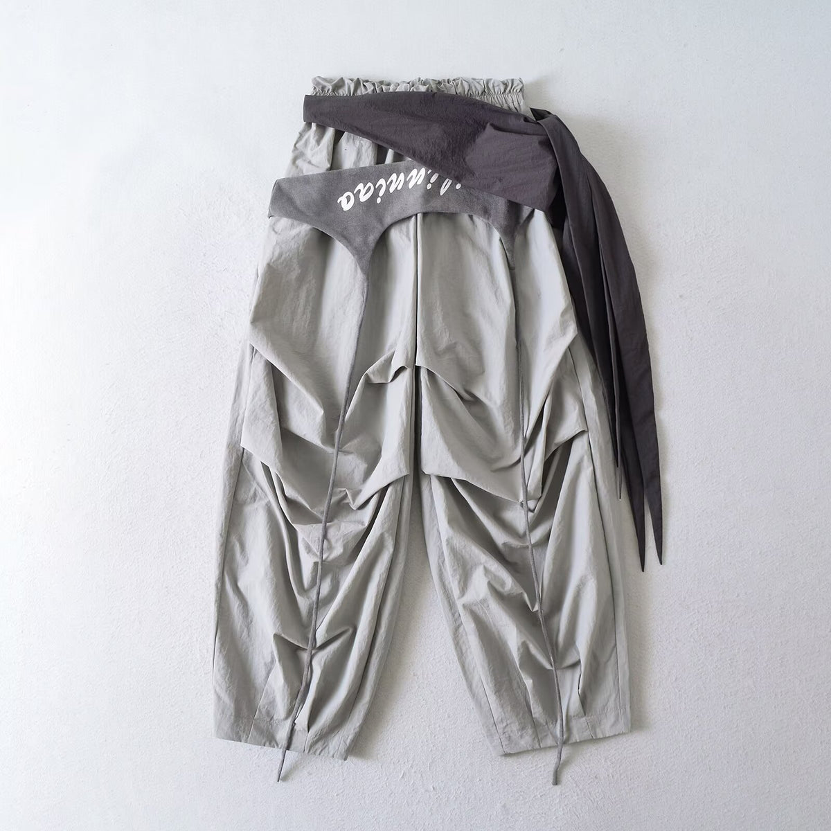 Spring And Summer New Personality Niche Civeds Loose Broad Leg Trousers Two-Piece Strapping Rope Tooling