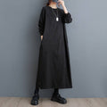 Real Shooting In The Autumn Of 2026 New Simple Dark Texture Languid Leisure Loose Thin Sleeve Dress