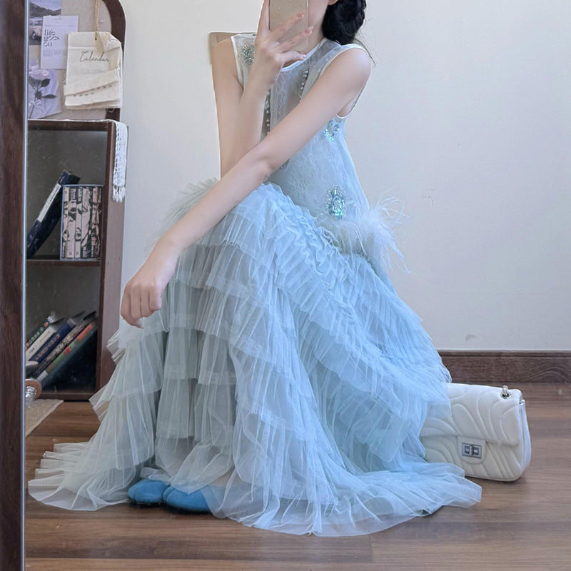 Water Cloud Summer New Chinese Style Silk Coat Vest Suit Women Two-Piece Skirt Tide