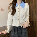 KANING Korean Collider Polo Collidered Polo Knitted Cardigan Women's New Slim Slim Sweater In Autumn And Winter 2026