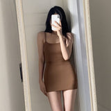 Hottie Pure Sexy Sling Dress Women Summer New Wearing Open Back Design Tight-Up Dress