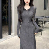 Autumn And Winter 2025 New French Temperament Black Dress Bottom Sweater Skirt Girl Small Knitted Dress