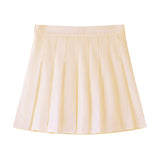 Four Seasons Short Dress Women's Hundredfolded Dress JK Uniform Skirt Fashion Half-Sleep (Long + Safety Pants + Zipper + Button)