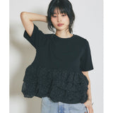 South Korea 2026 Summer New Niche Design Layer Mesh Spliced Under The Pendulum Loose Short-Sleeved Shirt 2 Colors