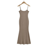 Hottie Sexy U-Neck Waist Slimmed Skirt Dress Dress Street Long Dress Show Skinny Fish Tail