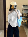 Design A Small Collar With Short-Sleeved T-Shirts For Women's Summer Korean Version Of The Loose Thin Lazy Half-Sleeved Blouse
