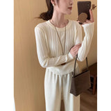 KANING Waist Design Thin Round Collar Knitted Bottom Shirt 2026 Autumn New Soft Glutinous Bottom Sweater