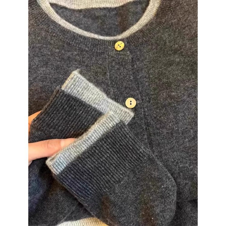 Gray's Spring Crash-Free Two Knitted Open-Shirt Women's Lazy High-End Sweater Coat Early Spring Wear On The Top