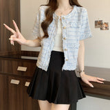 French Famous Lady Coarse Flowers, The Short Small Scented Coat Woman 2026 Spring And Autumn New Temperament Thin Open Shirt Top Woman