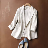 Spring New Small Suit Jacket Women 2026 Thin Short Version Of The Female Decoration Body Size Seven-Sleeve Suit