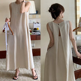 Sleeveless Vest Joint Dress Women's New Summer Seaside Vacation Leisure High-End Feel Long Skirt