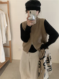 KANING Double Zipper Knitted Jersey Vest 2026 Autumn New Fashion Korean Sleeveless Sweater Outside