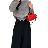 KANING Round-Neck Sweet Bow Knitted Cardigan 2026 Autumn And Winter New Design Sense Niche Sweater Coat Woman