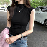 High Street Retro Sweet Spicy Shoulderless Sleeveless Women 2026 Summer New Body-Cuff Design Top