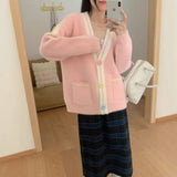 KANING Sweet And Gentle Knitted Cardigan 2026 Autumn New Women's Lazy Wind Loose Sweater Jacket