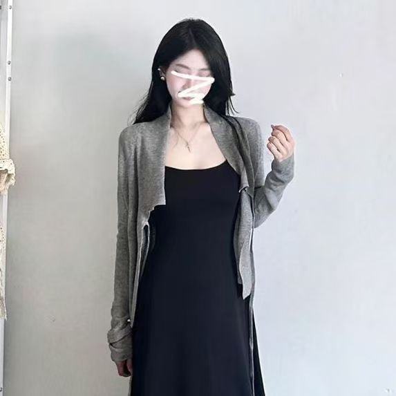 2025 New French Black Sling Dress Women Summer Small Seaside Temperament Slim Dress