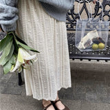 Mid-Terminary 2025 Autumn And Winter New Tight Waist Plus Velvet Lace Mid-Long Dress Female Thin And Niche Fairy A Skirt