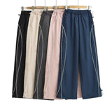 Spice Girls White Striped Straight-Fitting Casual Sports Arc Design Niche Loose Trousers Drag Ground Leg Length