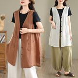Real Shooting 2026 Summer New Fashion Cotton Long-Term Horse Clip Women Single Deductible Age Reduction Vest