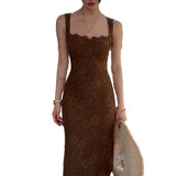 Julie French Sexy Pure Lust Lace Slings To Close The Waist To Repair The Hip Dress Woman 2026 Summer Dress Tide