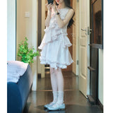 Mist Purple Cascading Wood Ear Sleeveless Dress 2026 Summer New Holiday Women Light Luxury Gentle Fairy Dress