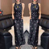 2026 Summer New Exquisite National Style Sling Dress Elegant Sleeveless Print Dress Thin One Dress