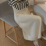 KANING Design Sense Autumn And Winter Long Knitted Skirt Women Loose Waist Solid Color A Word Texture Half Skirt