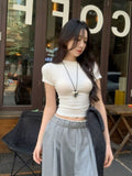 2026 New Gentle T-Shirt Girl Slimming Temperament Commuting Niche Design Sense Korean Women's Top