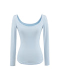 Hottie Long-Sleeved T-Shirt Girl Pure Lust Wind On The Shoulder Slim Top Inside The Bottom Blouse T-Shirt