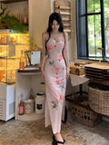 French Retro Pure-Swearing Sling Dress Women's Summer Design Feeling Slimy Ass Long Skirt Tide