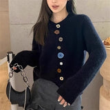 KANING Niche Design Ribbon Loose Knitted Cardigan Women 2026 Autumn New Lazy Wind Sweater Women's Coat