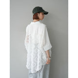 Multiplication Heavy Industry Embroidery Loose Sunscreen Lace T-Shirt Fashionable Air Conditioning Shirt