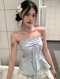 Design Wood Ear Lace Braid Vest Women's Summer Minority Age To Collect Waist Thin Sleeveless Pure Desire Blouse