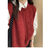 KANING Milk Gentle Round-Neck Sweater Vest 2026 Korean Version Of Loose Soft Knitted Vest Woman