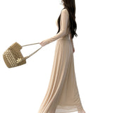 French Temperament Royal Sister Suit Dress Women 2026 Summer High-End Temperament Thin Sling Slings Open Shirt Half Dress Three-Piece
