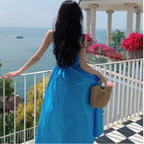 Yunnan Dali Tourism Wearing Dress Women Sanya Vacation Photo Beach Dress Hainan French Sling Dress Fairy